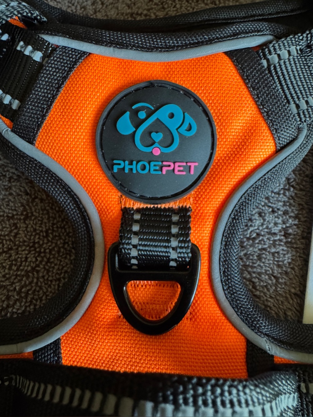 Phopet Orange Reflective Dog Harness, size M